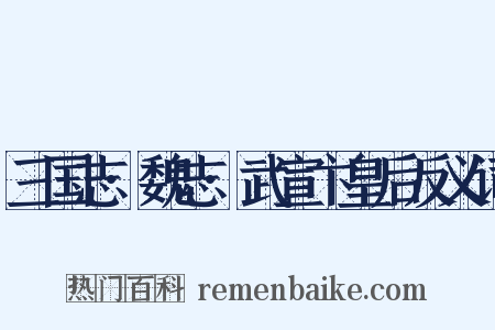 三国志·魏志·武宣卞皇后反义词是什么意思的图片